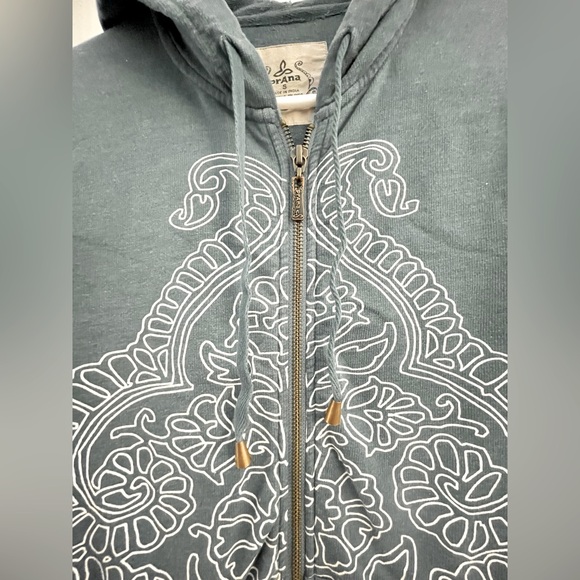 Prana // Boho Zip Up Sweater in Vintage Teal - Picture 2 of 5